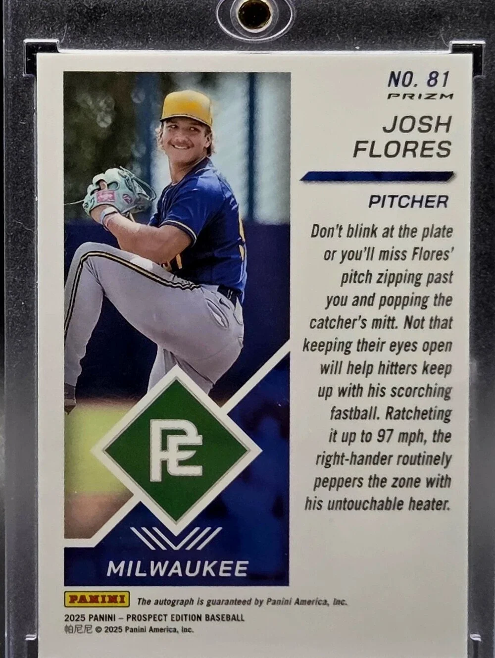 2025 Panini Prospect Edition - Josh Flores #81 Green Prizm Signatures (Auto)